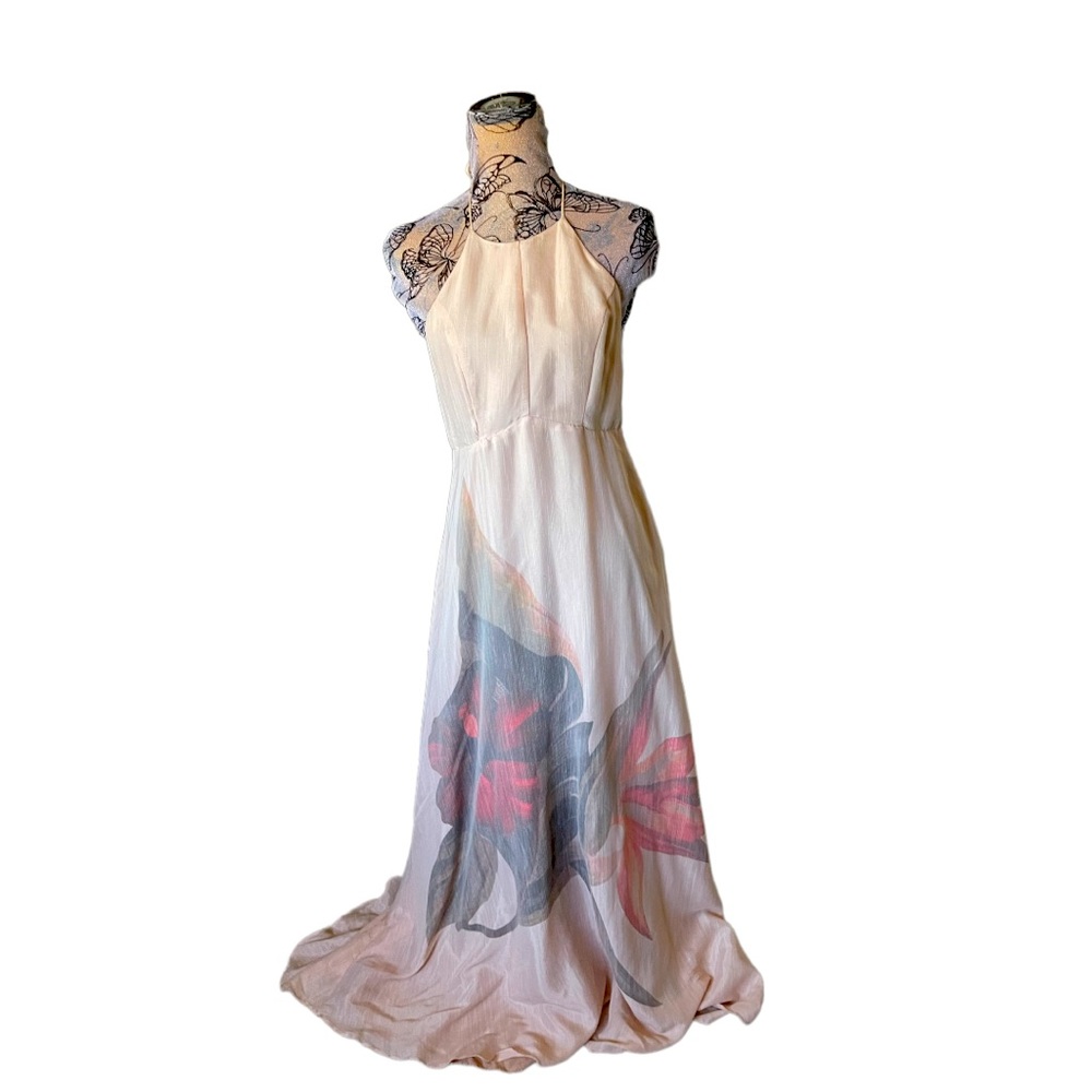 Stunning full length halter top dress.